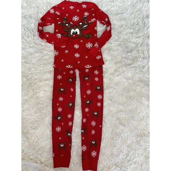 Daughter Queen kids sz. 7 two pc. Holiday reindeer pj set. Cute, grt. shape - Picture 2 of 11